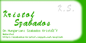 kristof szabados business card